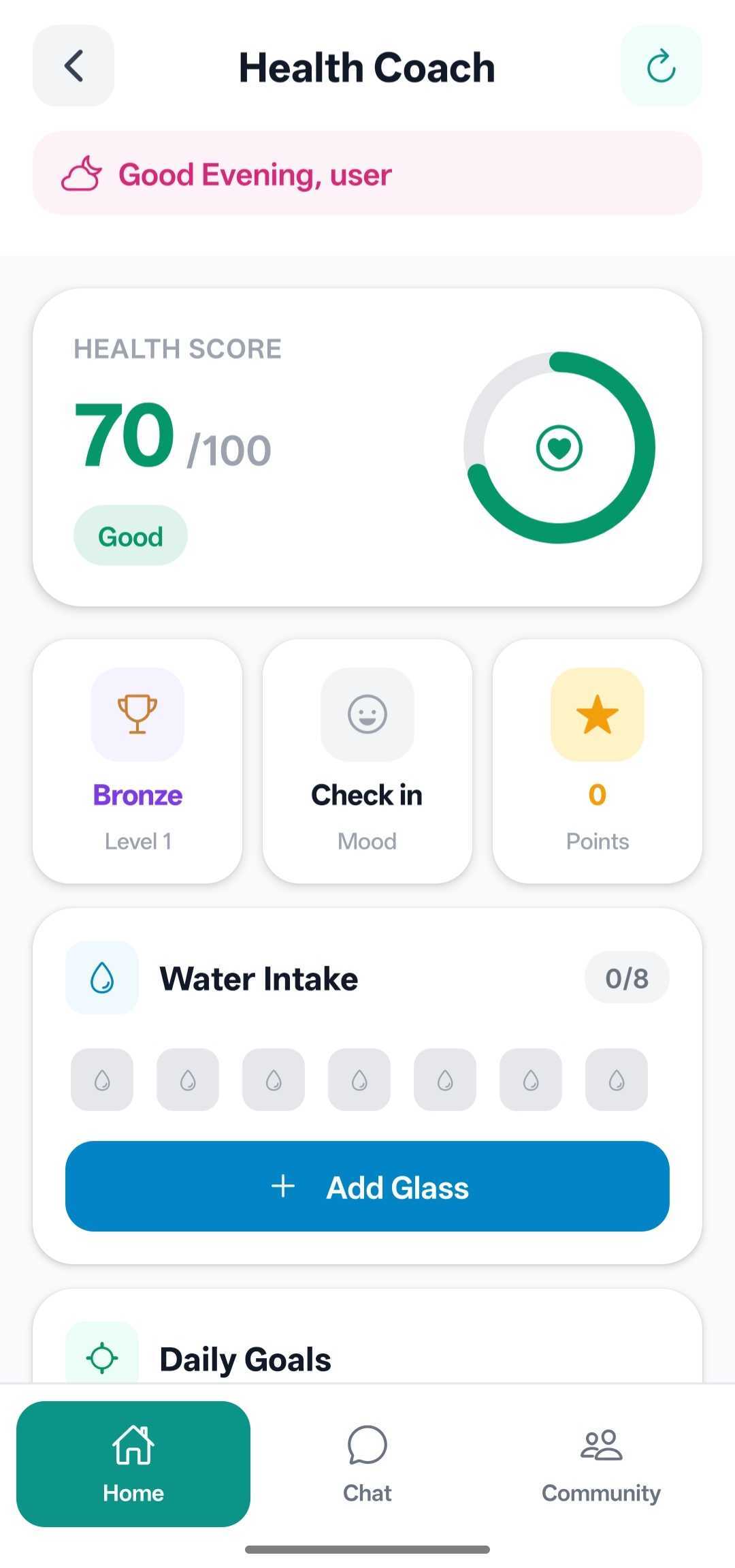 Health Vitals Screen